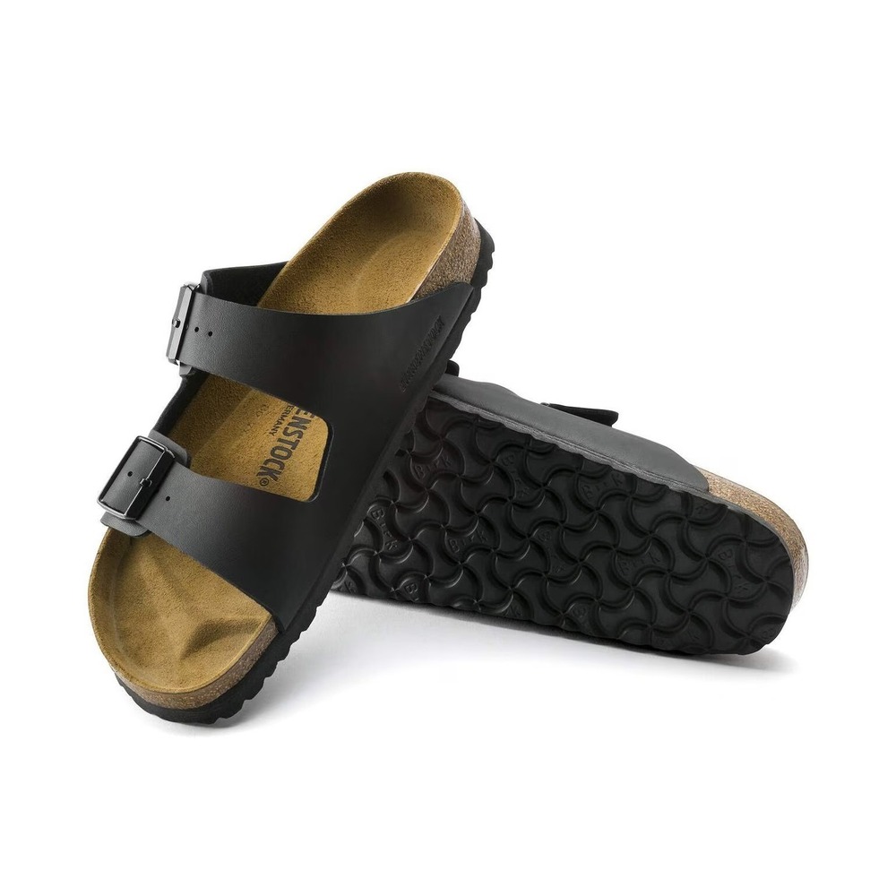 Birkenstocks Matte Black Birko Flor Arizona Sandals Slide Two Buckle Size 38